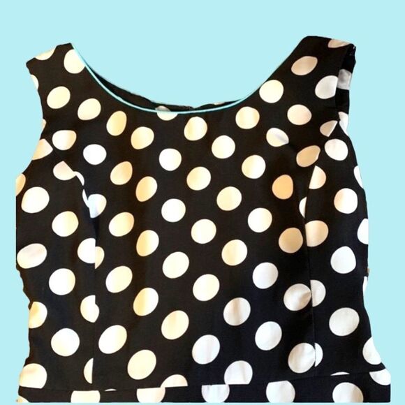 Polka Dot Dress with Turquoise trim - Picture 6 of 7